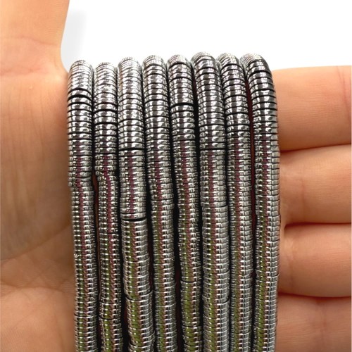 Hematyt Heishi / kolor srebrny / ok. 6x1mm
