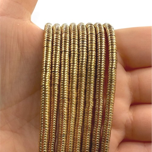 Hematyt Heishi / kolor ciepłe złoto / ok. 4x1mm