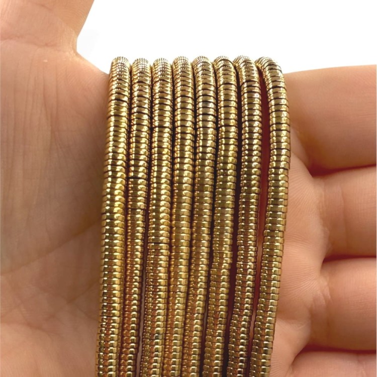 Hematyt Heishi / kolor ciepłe złoto / ok. 4x1mm