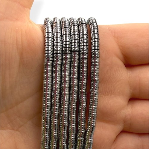 Hematyt Heishi / kolor srebrny / ok. 4x1mm