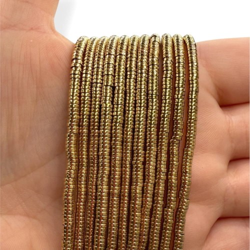 Hematyt Heishi / kolor ciepłe złoto / ok. 3x1mm