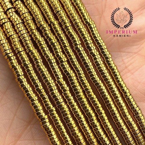 Hematyt heishi / kolor ciepłe złoto / ok. 3x1mm