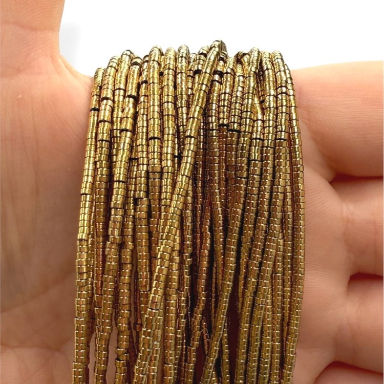 Hematyt Heishi / kolor ciepłe złoto / ok. 2x1mm