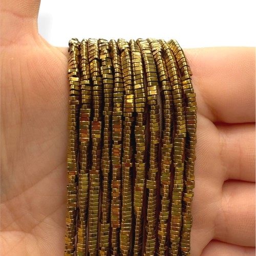 Hematyt Trójkąt / kolor ciepłe złoto / 3x1mm