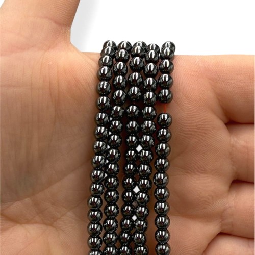 Hematyt Kulka Gładka / kolor czarny / ok. 4mm