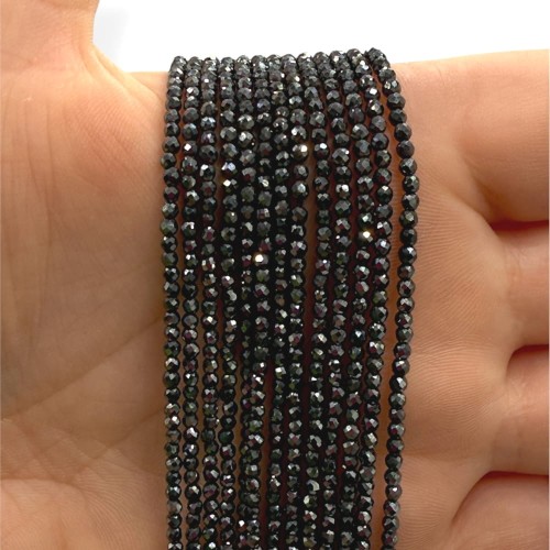 Hematyt kulka fasetowana / kolor czarny / ok. 2mm