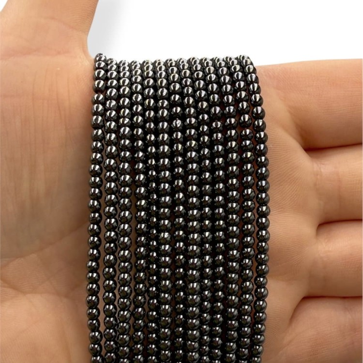Hematyt kulka gładka / kolor czarny / ok. 3mm
