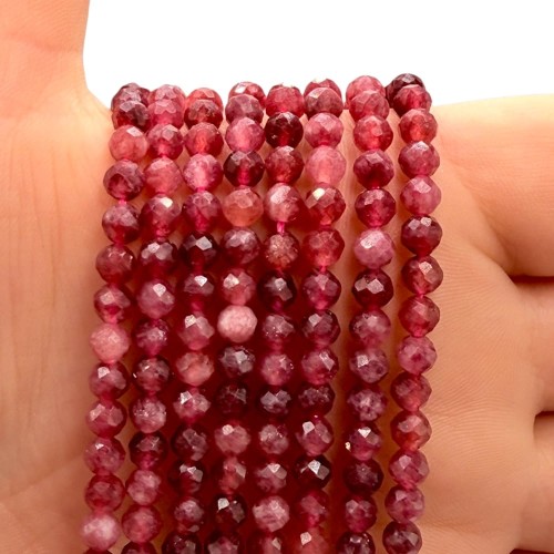 Jadeit Dark Wine / kulka fasetowana / ok. 4mm