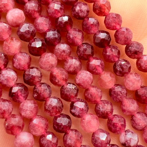 Jadeit Dark Wine / kulka fasetowana / ok. 4mm