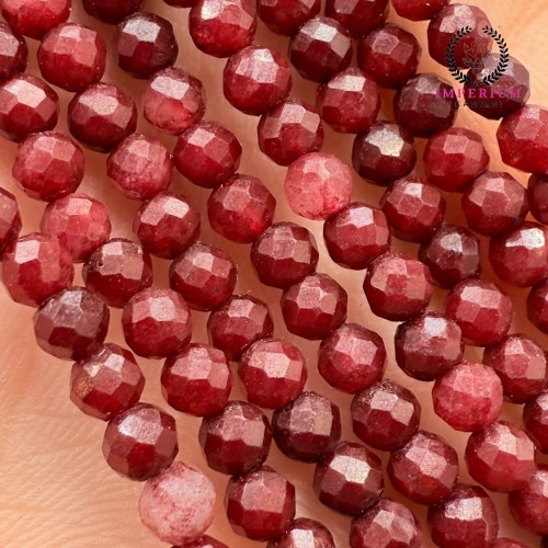 Jadeit Dark Wine / kulka fasetowana / ok. 3mm