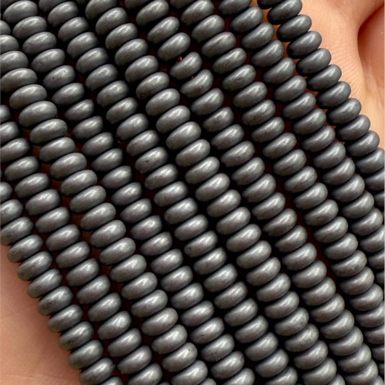 Hematyt oponka / kolor grafitowy mat/ ok. 4x2mm