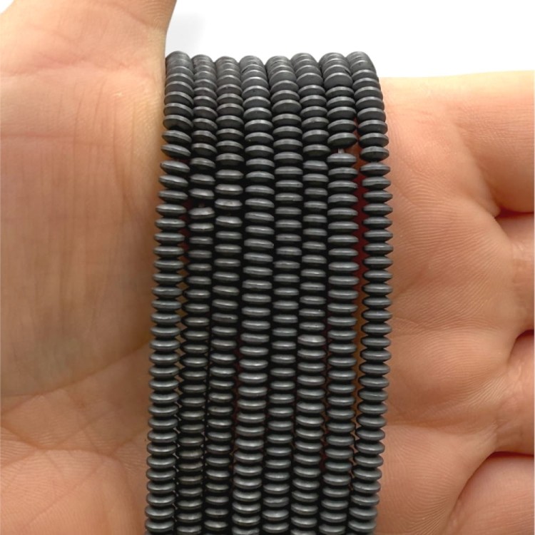 Hematyt Oponka Talerzyk / kolor grafitowy mat/ ok.4x2mm