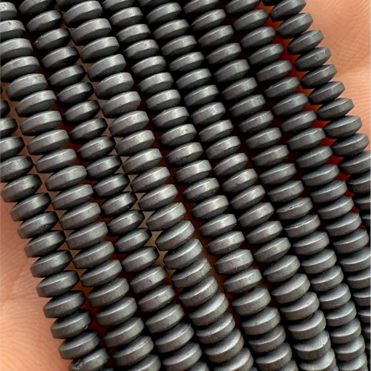 Hematyt Oponka Dysk / kolor grafitowy mat / ok. 4x2mm