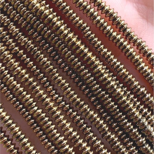 Hematyt oponka talerzyk / kolor ciepłe złoto/ ok. 3x1mm