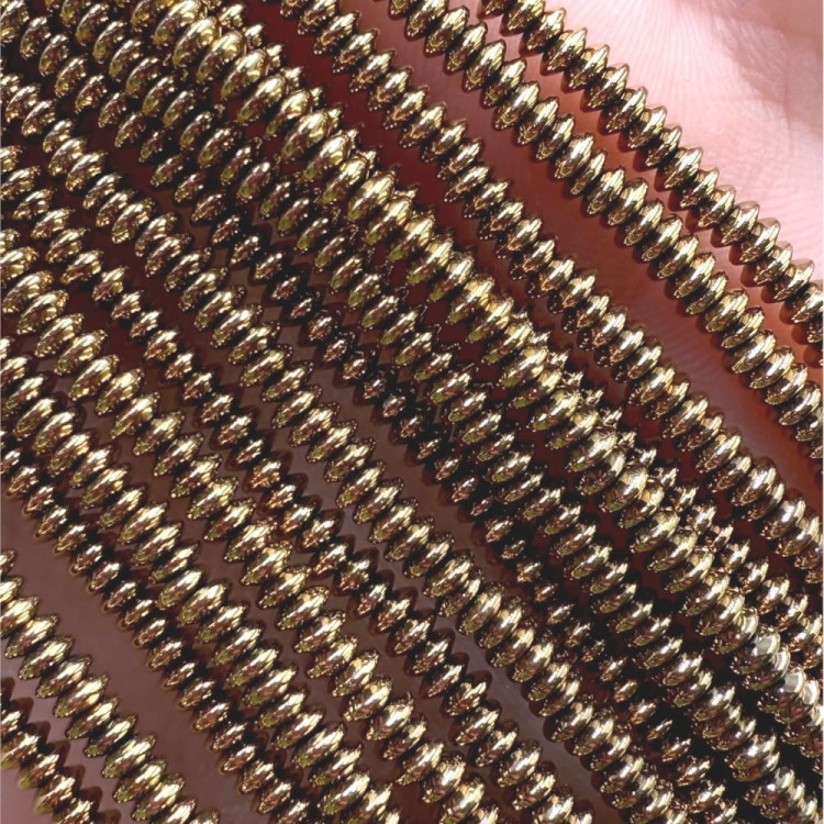 Hematyt oponka talerzyk / kolor ciepłe złoto/ ok. 3x1mm