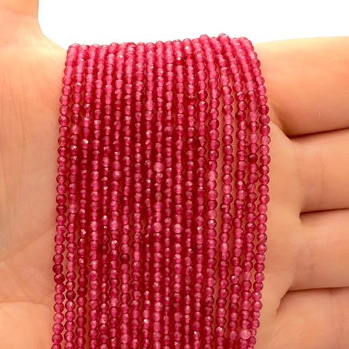 Jadeit Różowy / kulka fasetowana / ok. 2mm