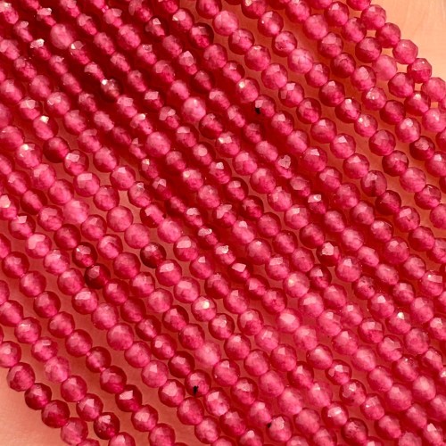 Jadeit Różowy / kulka fasetowana / ok. 2mm