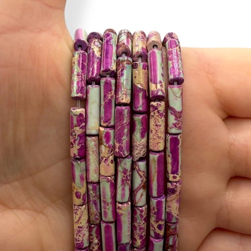 Jaspis Liliowy / walec / ok. 4x13mm