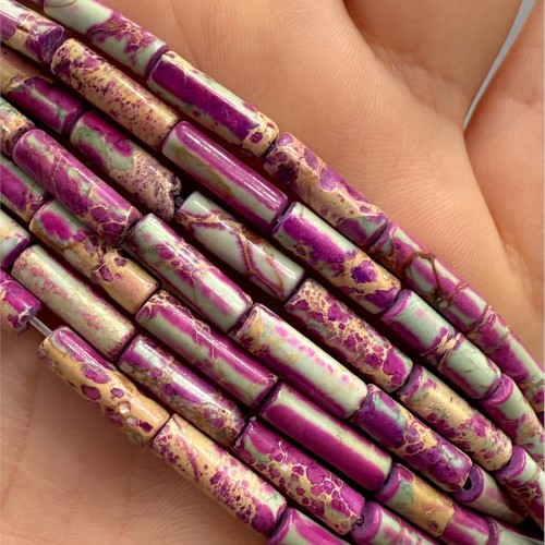 Jaspis Liliowy / walec / ok. 4x13mm