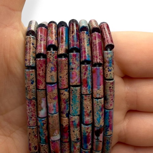 Jaspis Różowo-Piaskowy / walec / ok. 4x13mm