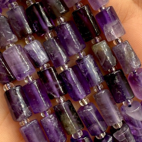 Ametyst / walec / ok. 7x11mm