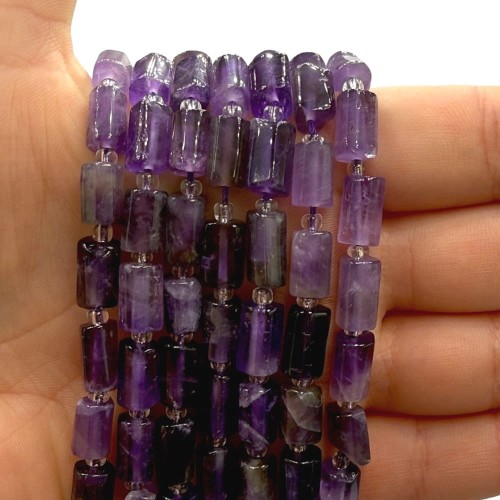 Ametyst / walec / ok. 7x11mm