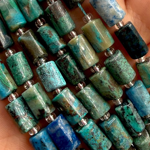 Chryzokola / walec / ok. 7x11mm