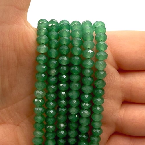 Jadeit Zielony / oponka fasetowana / ok.6x4mm