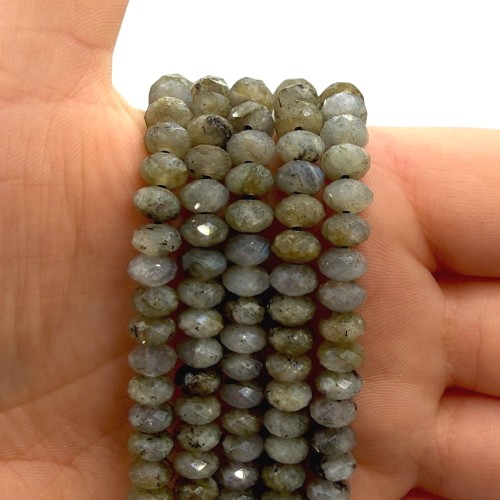 Labradoryt Ciemny / oponka fasetowana / ok. 6x4mm