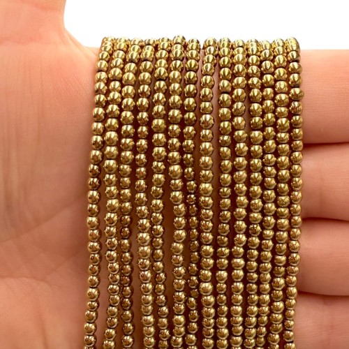 Hematyt Kulka Gładka / kolor ciepłe złoto / ok. 2mm