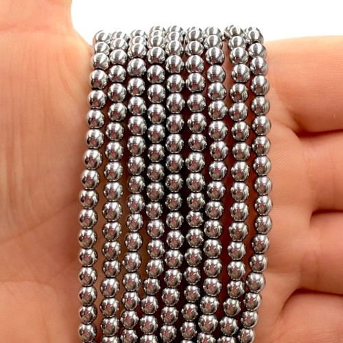 Hematyt Kulka Gładka / kolor srebrny / ok. 3mm