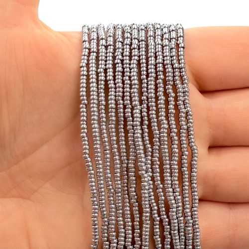 Hematyt Oponka Gładka / kolor srebrny / ok. 2x1mm