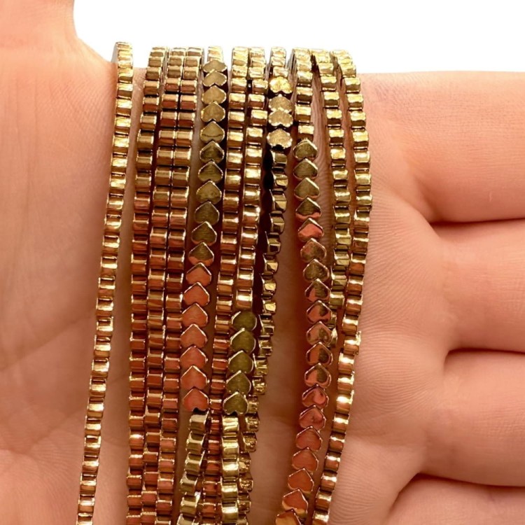 Hematyt Serce Płaskie / kolor ciepłe złoto / ok. 3mm