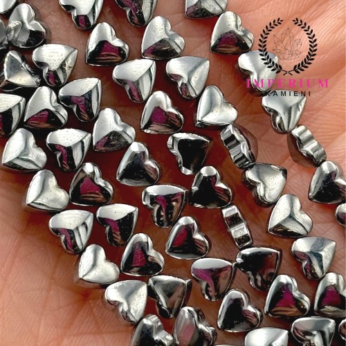 Hematyt Serce / kolor srebrny / ok. 6mm