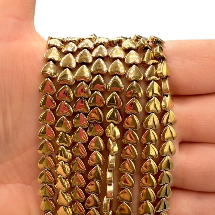 Hematyt Serce / kolor ciepłe złoto / ok. 6mm