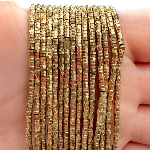 Hematyt Nakrętka / kolor ciepłe złoto / ok. 2x1mm