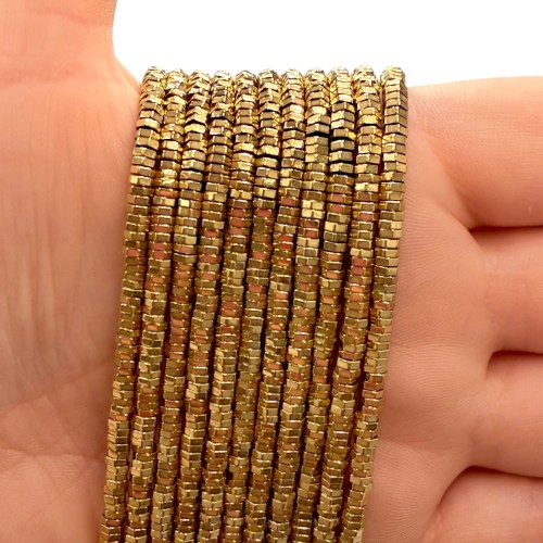 Hematyt Nakrętka / kolor ciepłe złoto / ok. 3x1mm