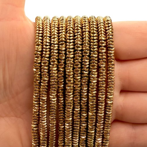 Hematyt Fala / kolor ciepłe złoto / ok. 4x2mm