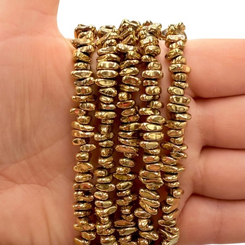 Hematyt Sieczka / kolor ciepłe złoto / ok. 5x2mm