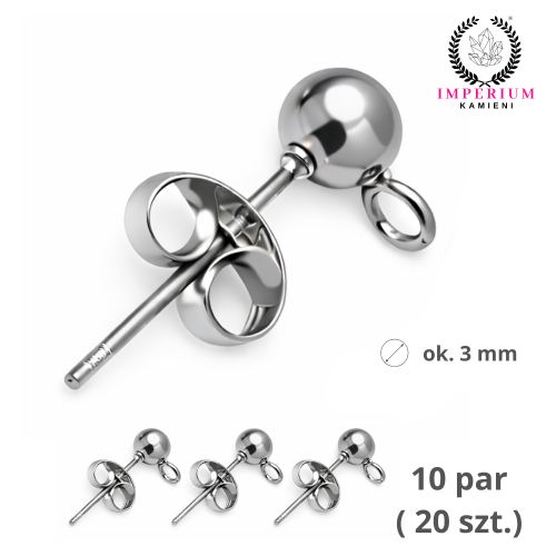 Baza kolczyka sztyft / stal kolor srebrny / ok. 14x3mm