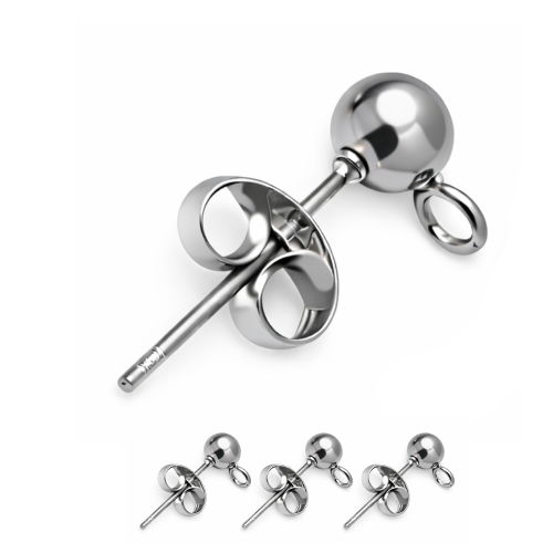 Baza kolczyka sztyft / stal kolor srebrny / ok. 14x3mm