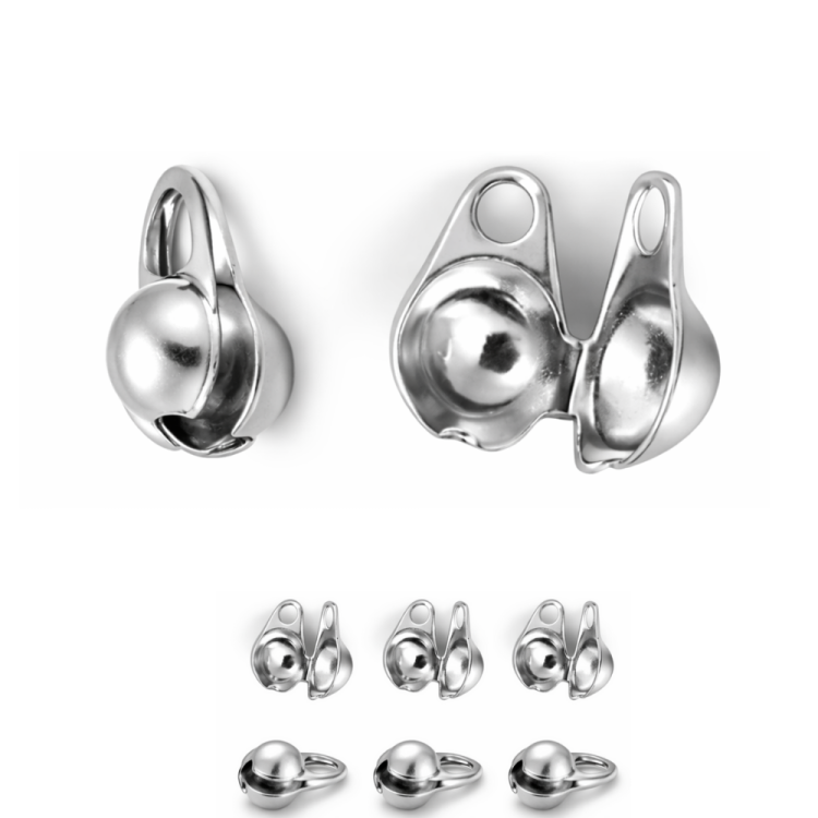 Łapaczki boczne 6mm / stal / kolor srebrny / 40szt.