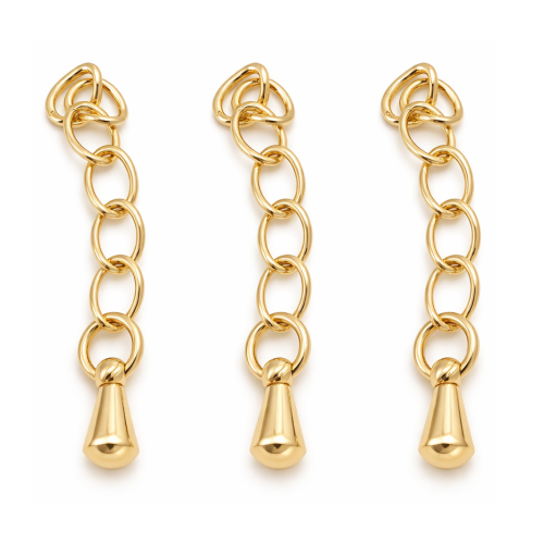 Zakończenie naszyjnika 5cm (3.5x5mm) / stal PVD / kolor złoty / 5szt.