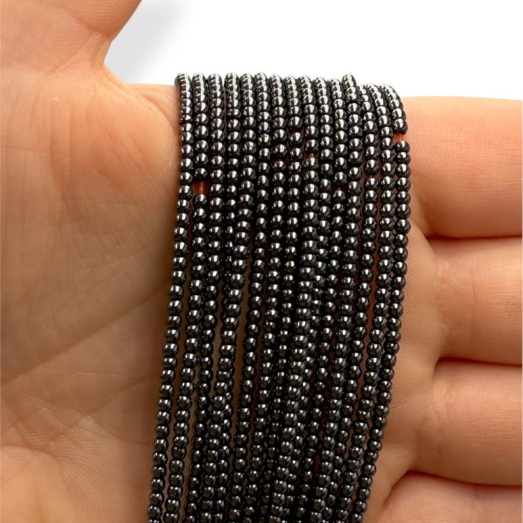 Hematyt Kulka Gładka / kolor czarny / ok. 2mm