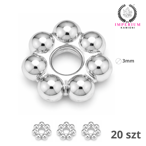 Przekładka ozdobna 3mm / stal kolor srebrny / 20szt.