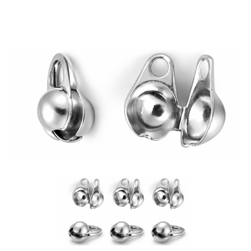 Łapaczki boczne 4mm / stal kolor srebrny / 40szt.