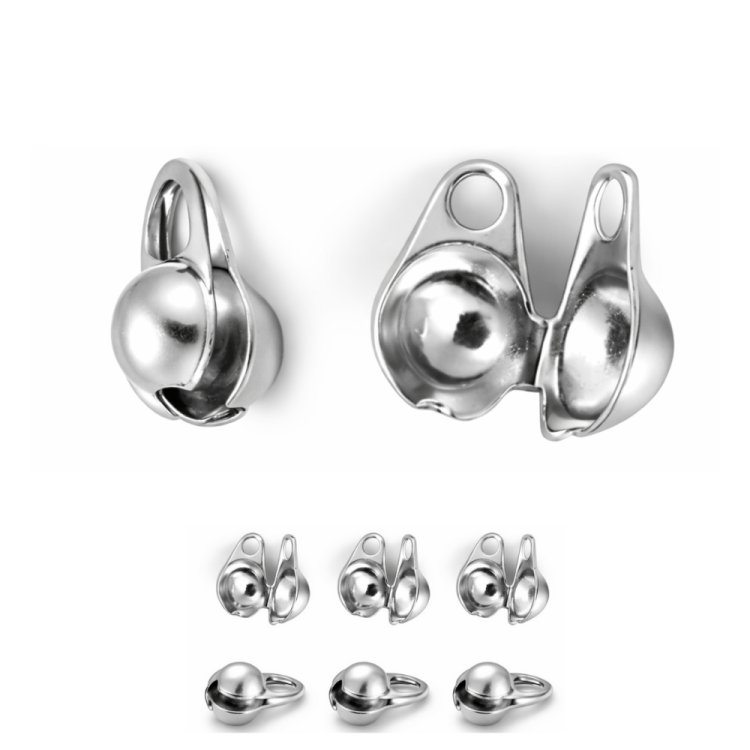 Łapaczki boczne 4mm / stal kolor srebrny / 40szt.