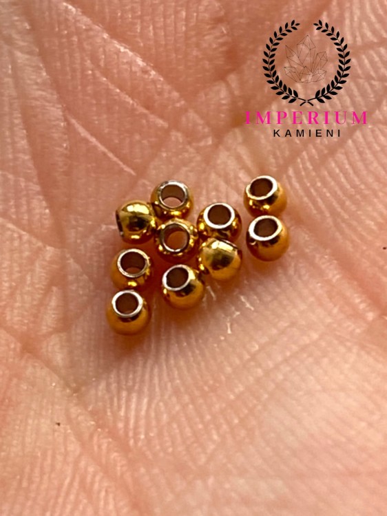 Kulki ozdobne 2mm / stal PVD / kolor złoty / 40szt.