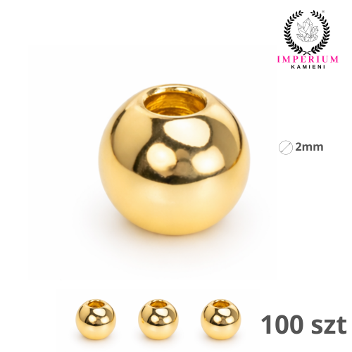 Kulki ozdobne 2mm / stal PVD / kolor złoty / 100szt.