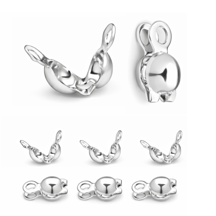 Łapaczki dziewczynki 4x8mm / stal kolor srebrny / 40szt.